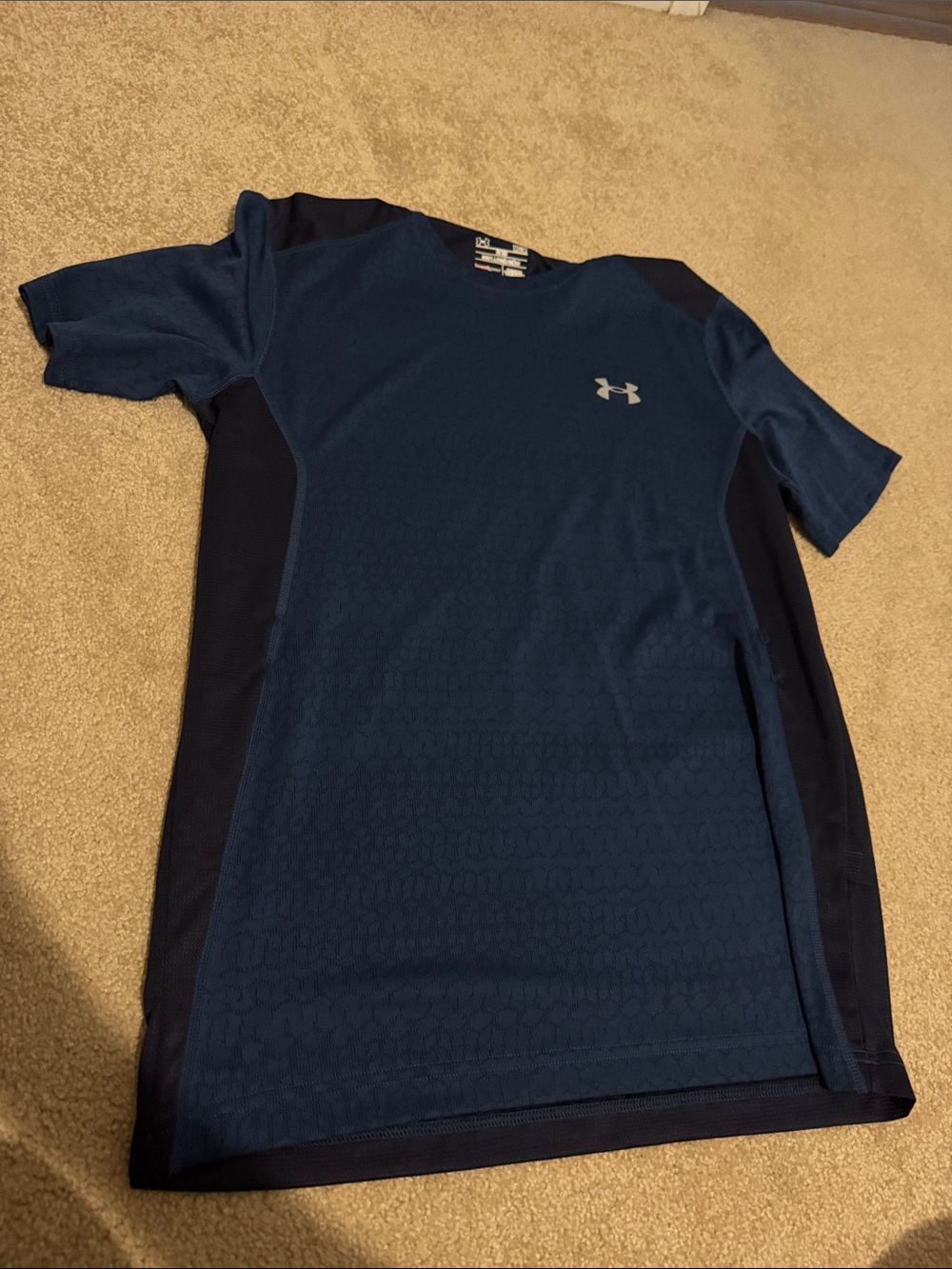 Under Armour Navy and Dark Navy Short Sleeve Heat Gear